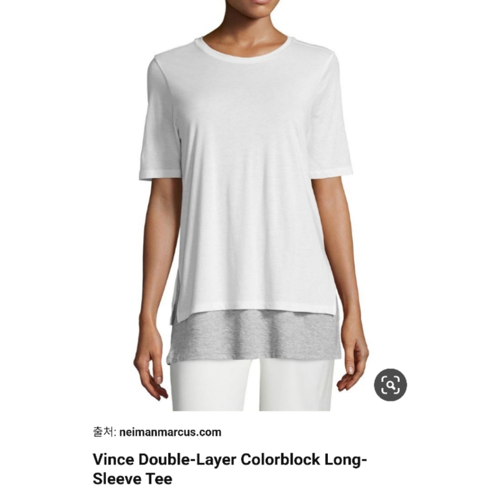 Vince Double layered white over gray T. XS